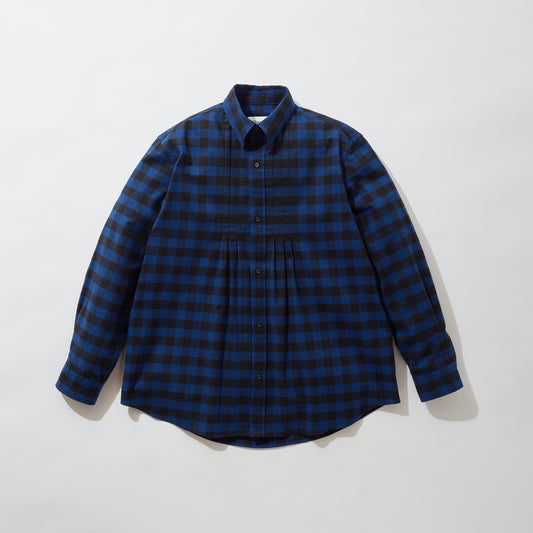 Cotton Flannel Pleated Shirt